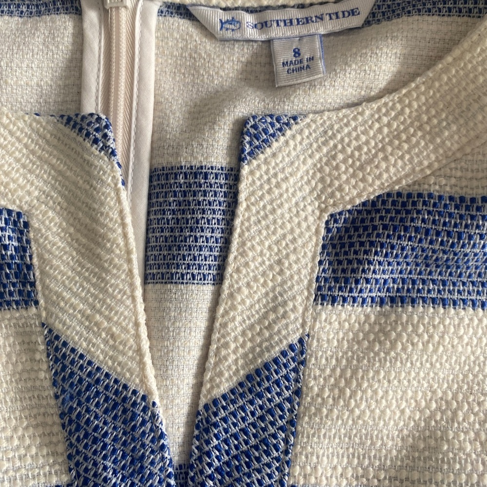 Southern Tide Blue and White Striped Dress-8 blue white striped. ,cotton poly - Picture 4 of 6